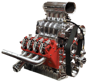 Red blown hemi engine